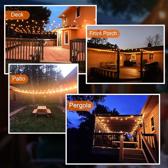 GPATIO 120FT Outdoor String Lights, Waterproof Patio Lights - Image 6