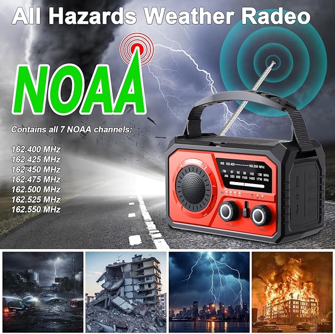 16000mAh Hand Crank Emergency Weather Radio - Image 5
