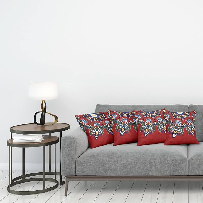 Ambesonne Mandala Throw Pillow Cushion Case Pack of 4, Color Jumble of Lace - Image 3