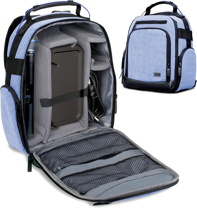 USA Gear Audio Equipment Backpack Fits Audio-Technica System 10, Shure BLX4 by USAGEAR