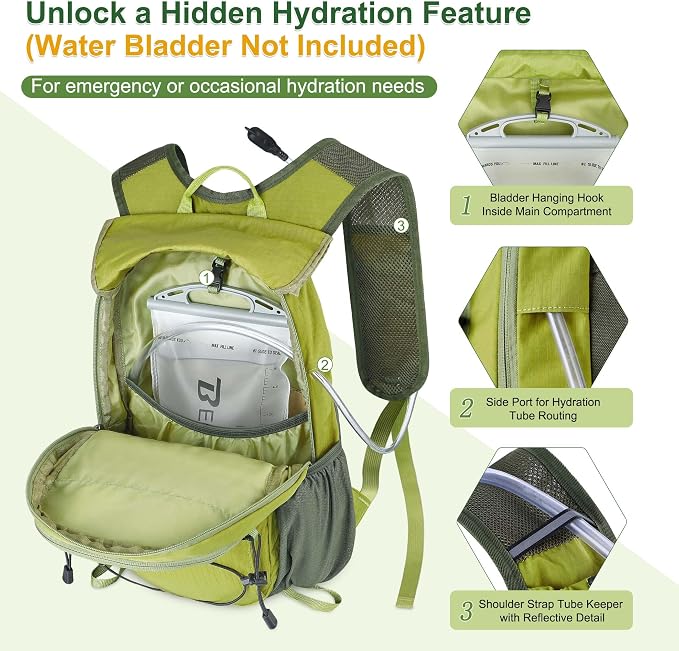BECOJADDE Hiking Backpack 20L Small Backpack Packable Day pack Water Resistant - Image 5