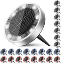 Peasur Solar Ground Lights Outdoor, 24 Pack Flat Solar Powered Disc Lights by Peasur
