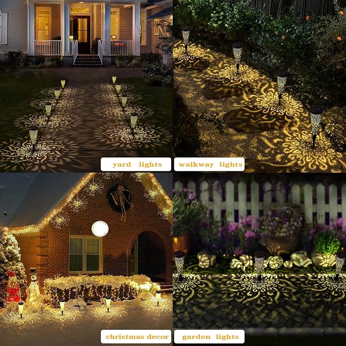 gardencave 6 Pack Solar Lights Outdoor Garden Decorative Mandala Solar Garden - Image 5