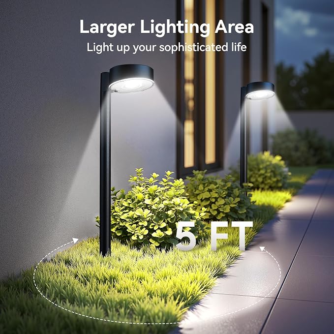 Ahaorigin 6 Pack Solar Pathway Lights Outdoor, 12 Brighter LED Solar Lights - Image 4