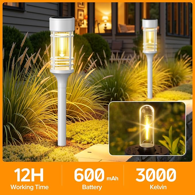 LETMY 12 Pack Solar Pathway Lights Outdoor, Bright Solar Lights Outdoor - Image 6