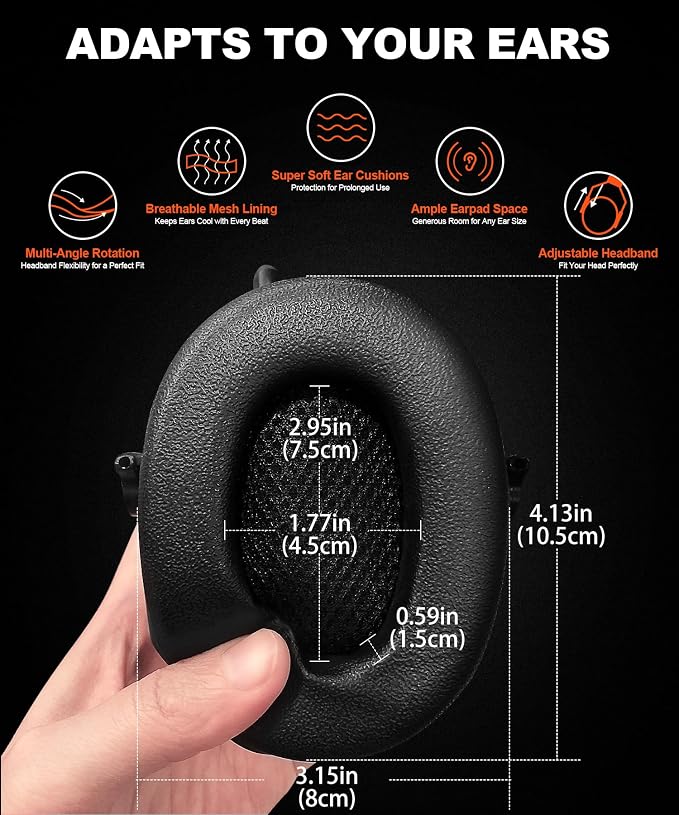 PROHEAR 033 2.0 Upgraded Bluetooth Hearing Protection AM FM Radio Headphones - Image 6