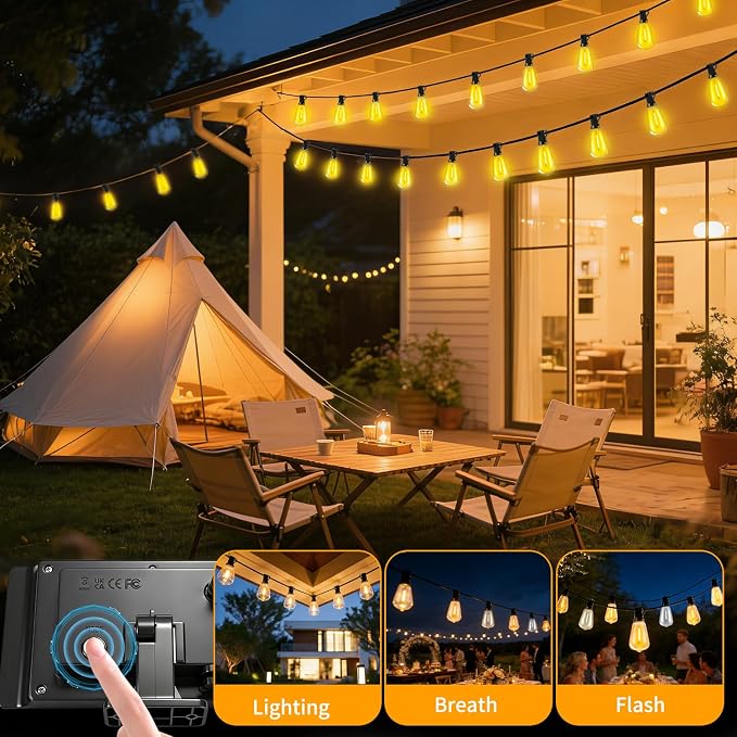 Outdoor Solar String Lights Waterproof: ST38 50ft Shatterproof Patio Lights - Image 4