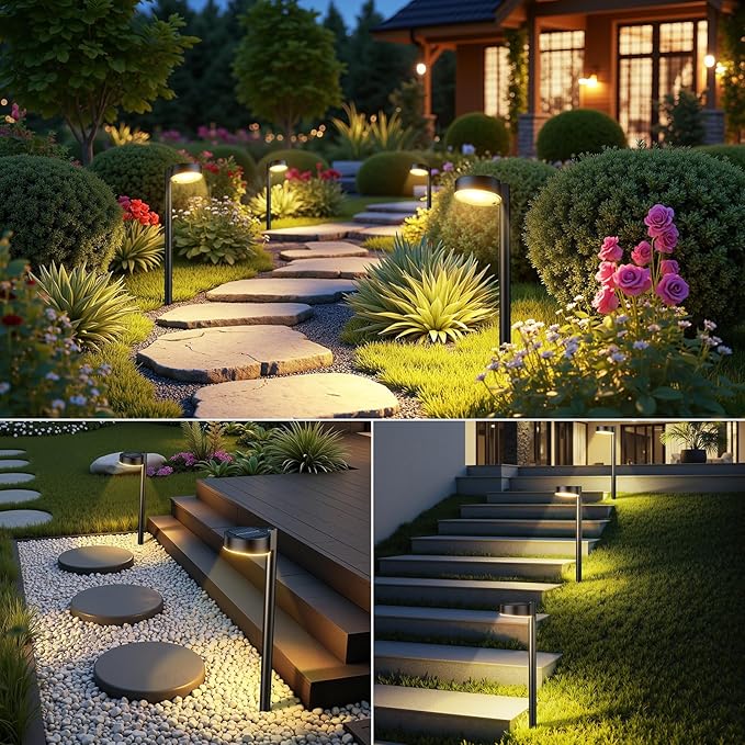 Ahaorigin 8 Pack Solar Pathway Lights Outdoor, 12 Brighter LED Solar Lights - Image 7