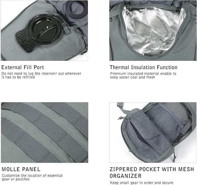 Unigear Tactical Hydration Packs Backpack 1050D - Image 4