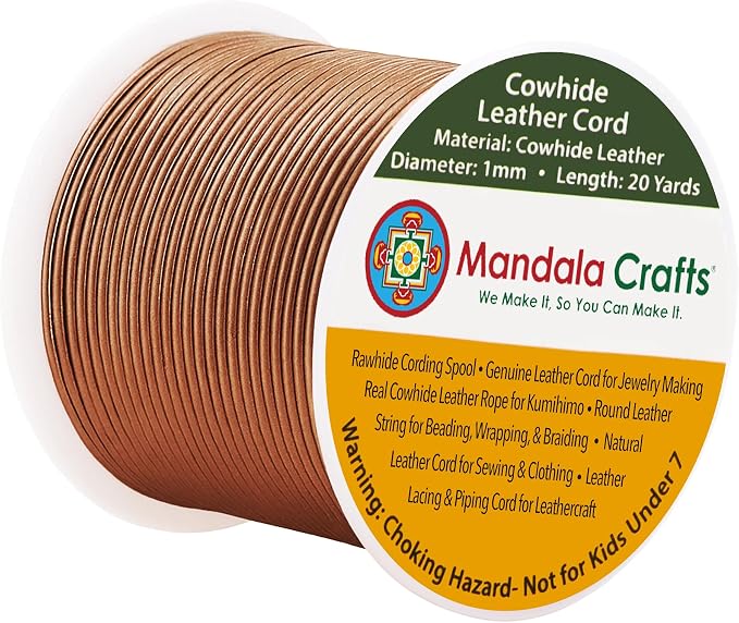 Mandala Crafts Round Genuine Bronze Leather Cord by MandalaCrafts