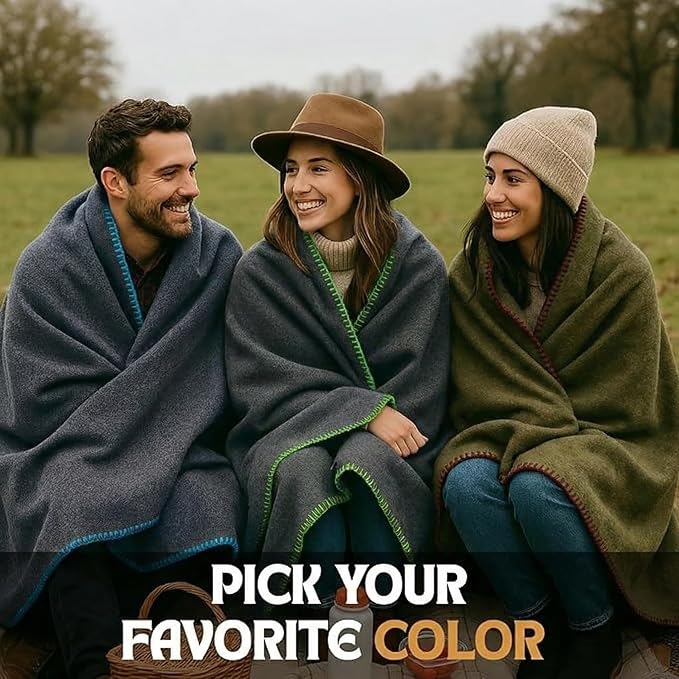 Wool Camping Blanket – 70% Wool Heavy-Duty Military Style Throw, Warm & Washable - Image 8