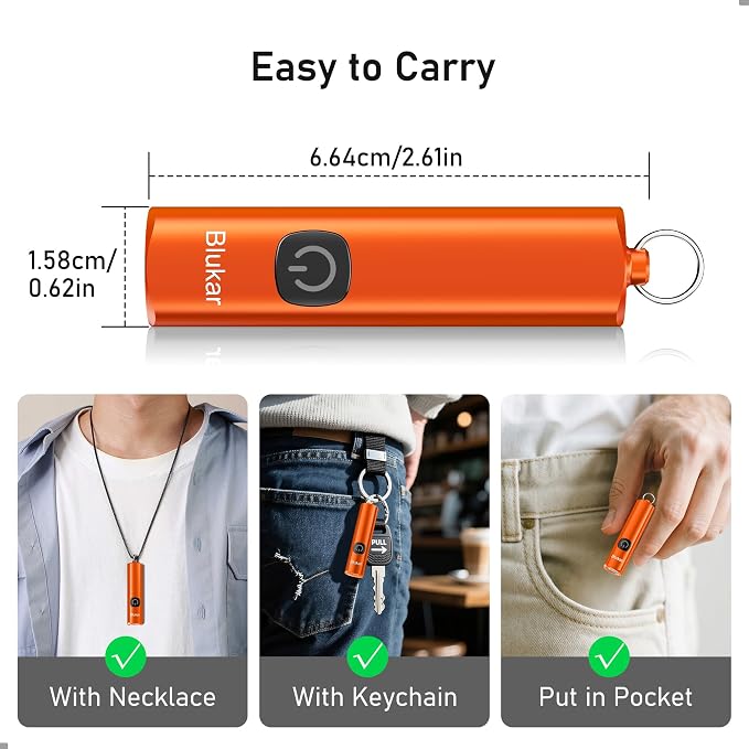 Blukar Rechargeable EDC Flashlight, Mini Keychain Flash Light - Image 5