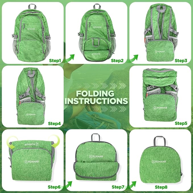 ZOMAKE Ultra Lightweight Packable Backpack 25L, Small Foldable Backpacks Hiking - Image 5