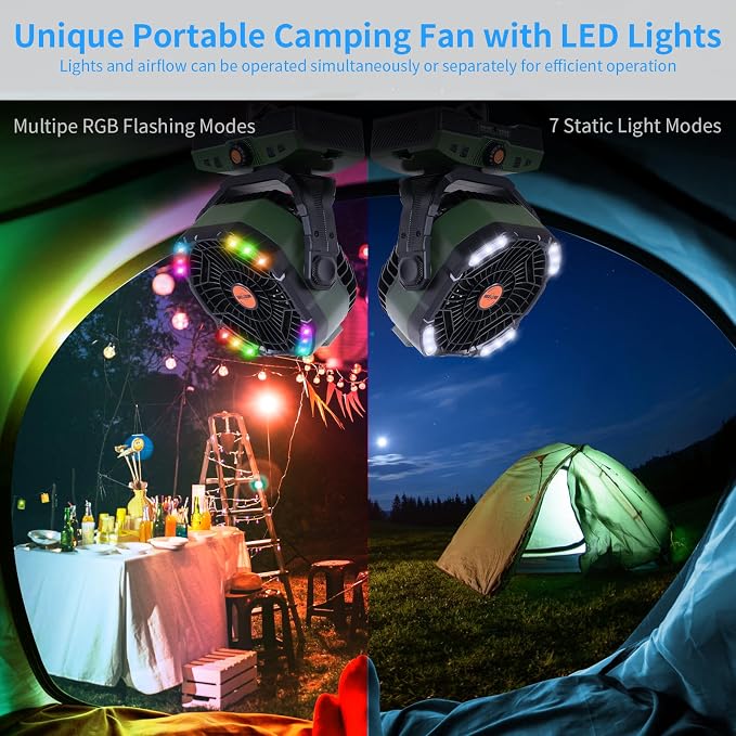 WESTTREE Camping Fan 20000mAh Rechargeable Battery Operated fan Outdoor Tent Fan - Image 5