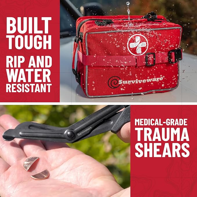 Surviveware 238 Pcs Comprehensive Premium Survival First Aid Kit - Image 7
