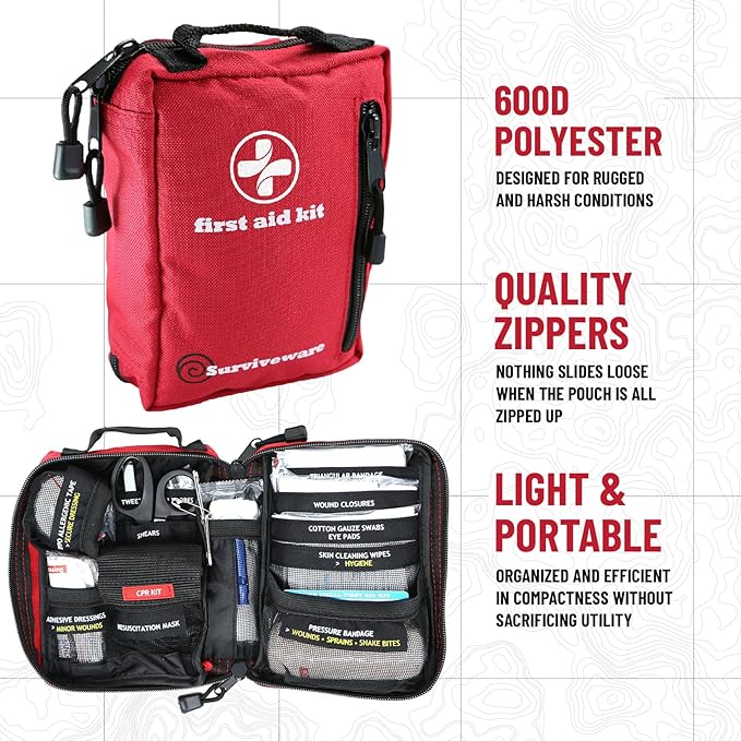 Surviveware 98 Pcs Comprehensive Premium Survival First Aid Kit - Image 3