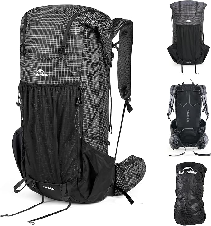 Naturehike 60L Rock 2.0 Upgraded Internal Frame Hiking Backpack by Naturehike