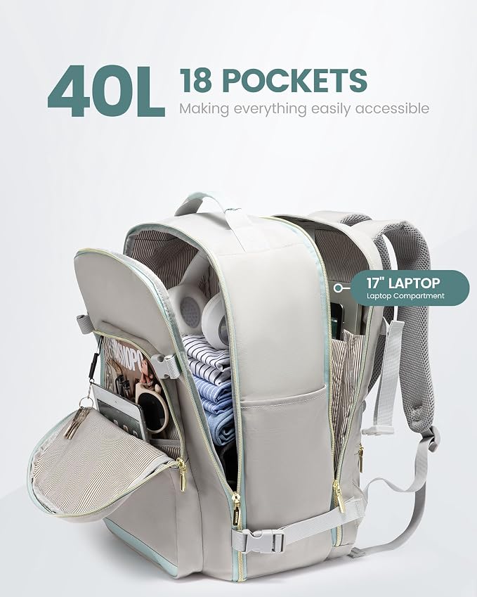 LOVEVOOK Travel Backpack for Women & Men 40L, Airline Approved Carry On - Image 3