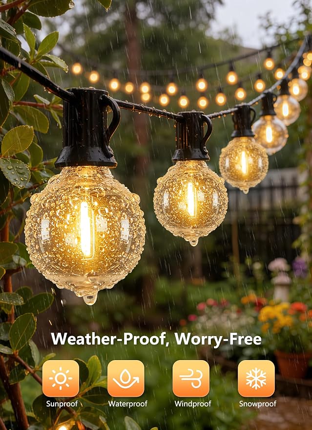 Brightown Outdoor String Lights, 74FT Shatterproof LED Patio Lights - Image 3