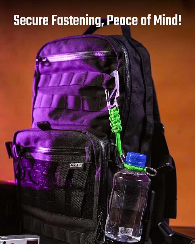 KeyUnity KC04 Paracord Keychain Carabiner Clip, Braided Lanyard - Image 3