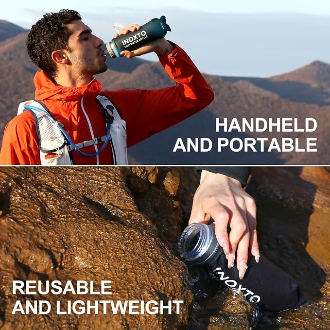 INOXTO Soft Flask, Collapsible Soft Water Bottles - Image 7