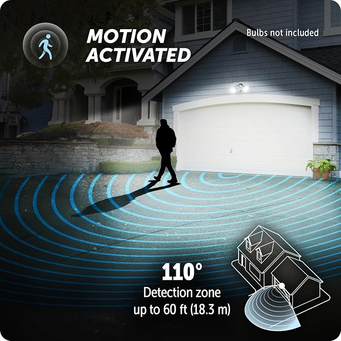 Globe Electric 17000270 110-Degree 240 W Twin Head Gray Hardwired Motion Sensor - Image 3