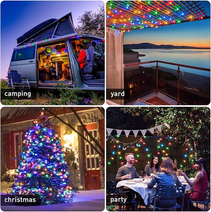 JMEXSUSS 100 LED Christmas Lights Indoor Plug in, 33ft 8 Mode Globe String - Image 7
