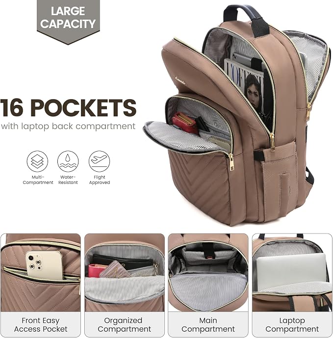 LOVEVOOK Laptop Backpack for Women 15.6 inch, Cute Womens Travel Backpack Purse - Image 3