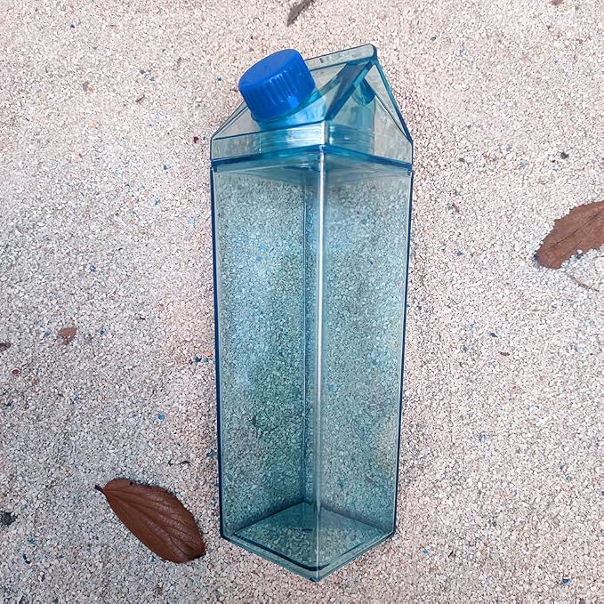 Jinberry 1000ml/34oz Cute Leakproof Clear Milk Carton Water Bottle Portable - Image 3