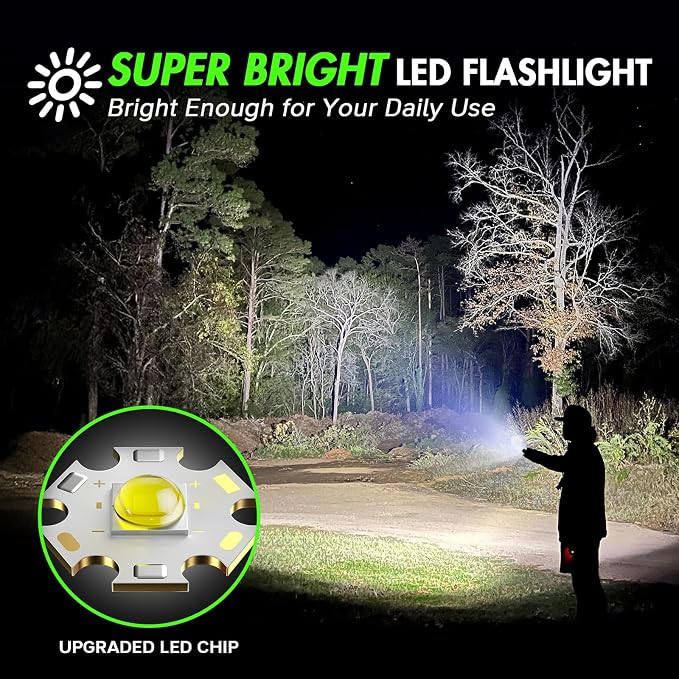 WdtPro LED Flashlight High Lumens SR2000 Pro, 4 Pack Brighter Tactical - Image 2