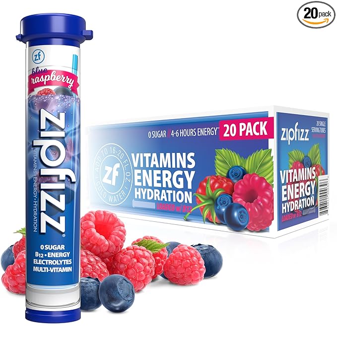 Zipfizz Daily Energy Drink Powder, 20 Pack | 3-in-1 Sustained Energy, Rapid by Zipfizz