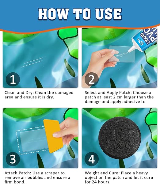 EPN Air Mattress Patch Kit, Waterproof Vinyl Pool Liner Repair Kit - Image 6