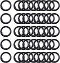 Carabiner Clip 48Pcs Black Metal Key Ring Clip Circle Keychain Rings Bulk by KJMLDIY