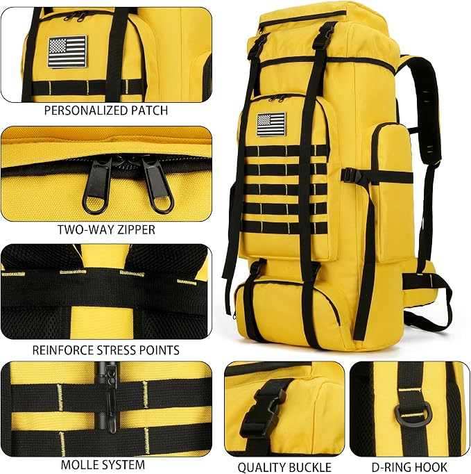 Hiking Backpack for Men 70L/100L Camping Backpack Military Rucksack Molle 3 - Image 5