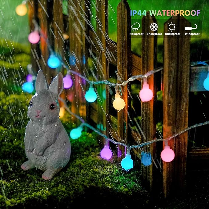 JMEXSUSS 100 LED Connectable Easter Lights String Indoor, 33 ft Globe String - Image 7
