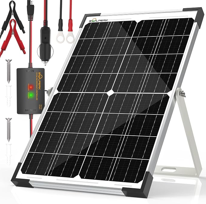 SOLPERK 15W Solar Battery Charger 12V Waterproof Solar Panel Charger + Upgrade by SOLPERK-WeNeverStop
