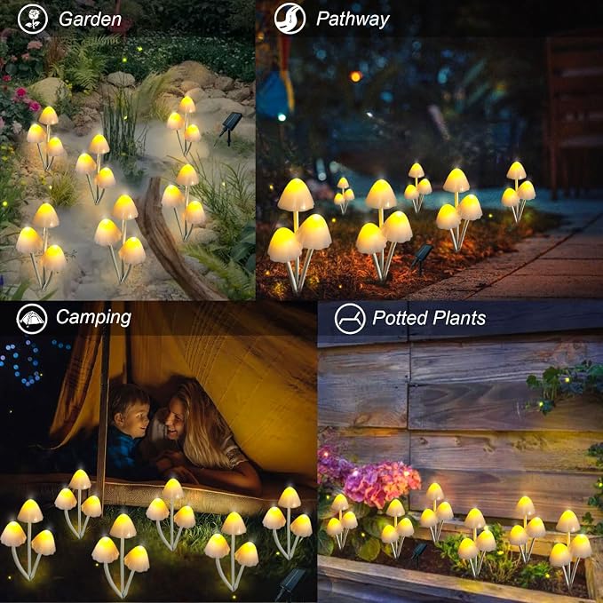Solar Mushroom Lights for Outside, Unique Mushroom Garden Decor Gifts, Cute - Image 4