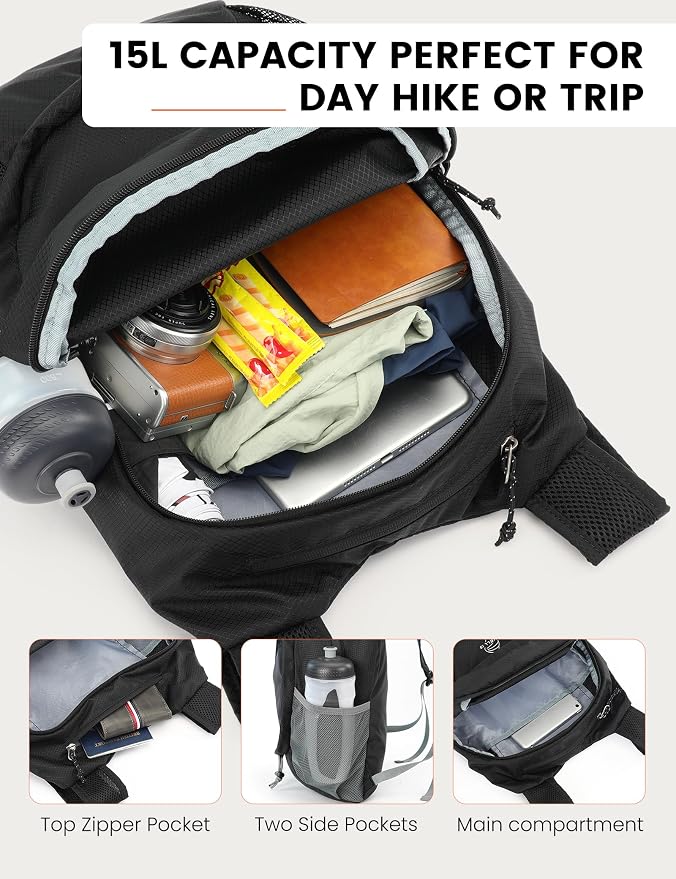 SKYSPER 15L Lightweight Small Hiking Backpack - Image 2