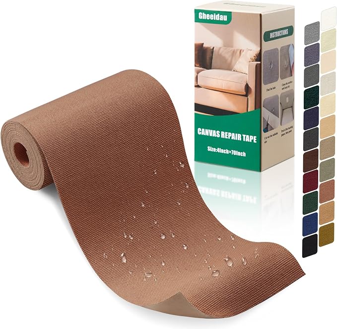 Gheeidau Canvas Repair Tape 4×70 Inch Waterproof Self-Adhesive Fabric Repair by Givethingsanewlife