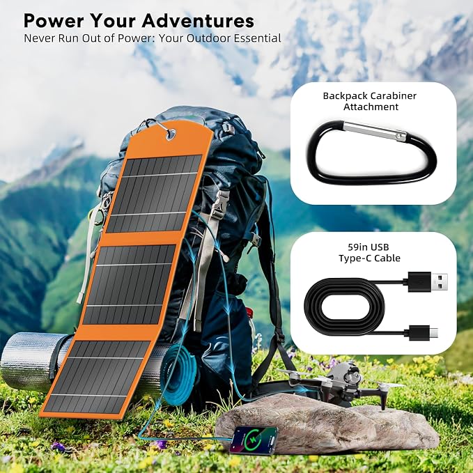 SOLUPUP 10000mah Solar Charger Power Bank, 30W Foldable Portable Solar Panel - Image 6