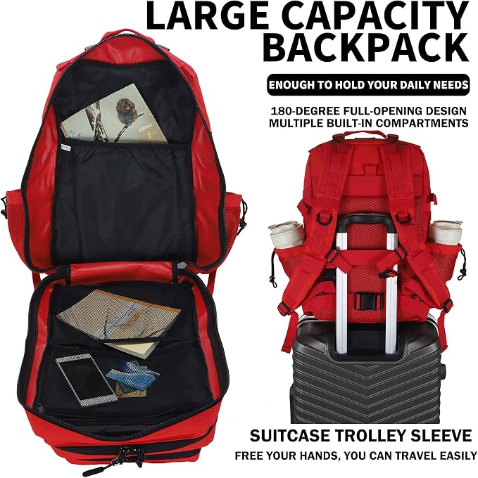 Sparklekle Military Tactical Backpack 45L 3 Day Assault Pack Waterproof Molle - Image 5