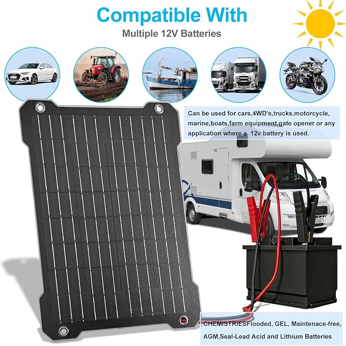 Upgraded MPPT OBDII 12W Solar car Battery Charger 12V Solar trickle Charger - Image 5