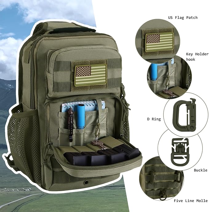 Rover Sling Pack Tactical Shoulder Sling Bag Backpack - Image 5