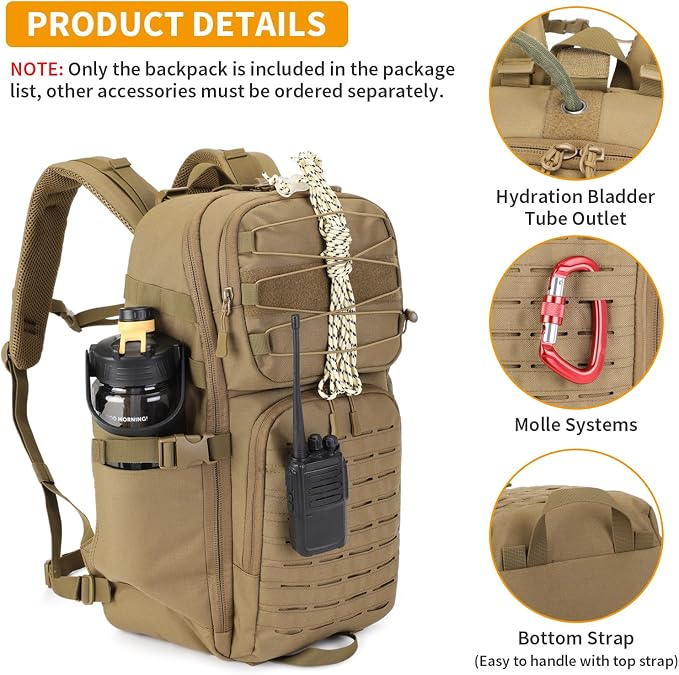 HUNTVP Tactical Backpack for Men 35L Military Backpack MOLLE 1000D Army Daypack - Image 6