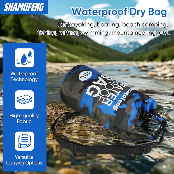 Waterproof Dry Bag 5L/10L/15L/20L/30L Roll Top Dry Storage Backpack - Image 2