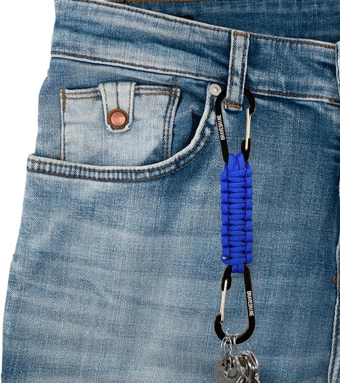 BRAVESHINE Paracord Keychain Carabiner Clip, D Ring Lanyard Hanger Stroller Hook - Image 7