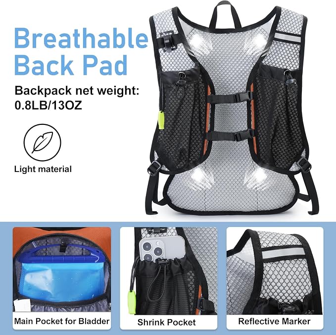 Lightweight Hydration Backpack, Running Backpack - Image 3