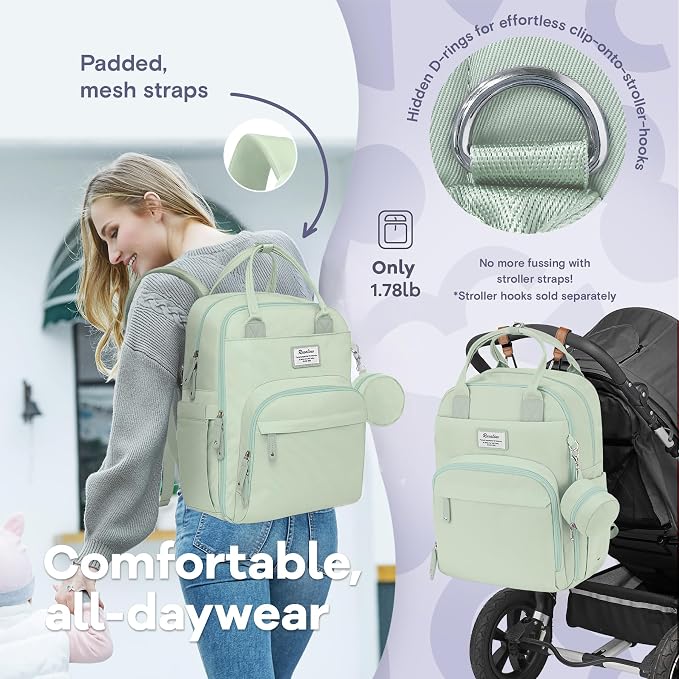 RUVALINO Diaper Bag Backpack-Multifunction Baby Travel Bag - Image 5