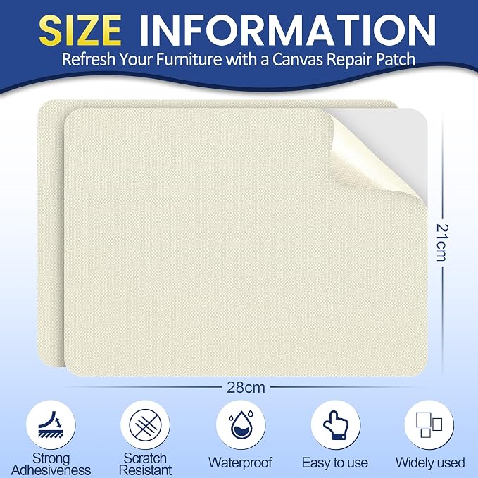 Self-Adhesive Canvas Repair Tape, 8.3" x 11" Waterproof Canvas Repair Patch - Image 2