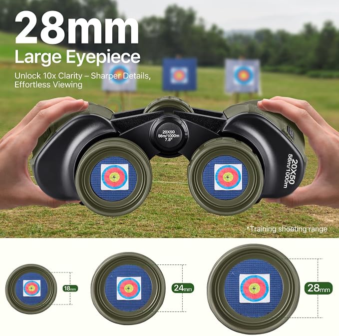 20x50 Hunting Binoculars for Adults High Powered - 28mm Large Eyepiece - Image 2